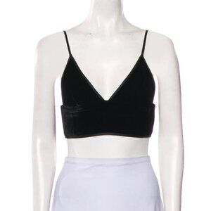 Alexander Wang V-Neck Spaghetti Strap Crop Top, Size Small